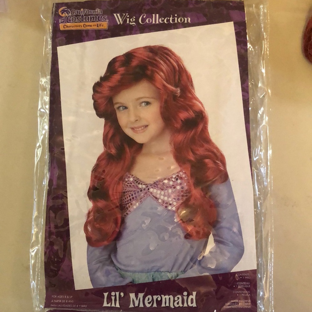 Mermaid Costume Wig, 4yrs-8yrs old